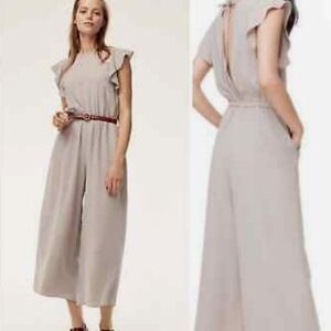 Aritzia Wilfred fleurette Jumpsuit in beige and white